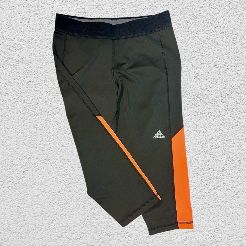 Adidas Techfit  Medium Compression Black & Orange Women’s Capri Athletic Pant M